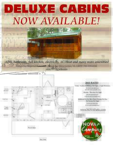 DELUXE CABINS NOW AVAILABLE! ADA, bathroom, full kitchen, electricity, AC/Heat and many more amenities! Pohick Bay Regional Park | 6501 Pohick Bay Drive Lorton, VA 22079 | www.NOVAParks.com