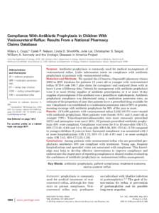 Compliance With Antibiotic Prophylaxis in Children With Vesicoureteral Reflux: Results From a National Pharmacy Claims Database