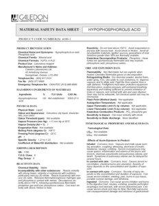 MATERIAL SAFETY DATA SHEET  HYPOPHOSPHOROUS ACID