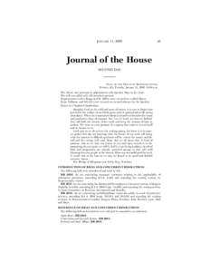 JANUARY 11, [removed]Journal of the House SECOND DAY