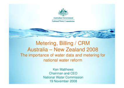 The importance of water data and metering for national water reform