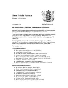 Microsoft Word - PM Education Excellence Awards panel announced _Parata_ 29 Jan 2014.docx
