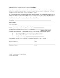 Student Consent for Retention and Use of a Course Related Work