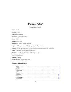 Package ‘clue’ September 6, 2013 Version[removed]