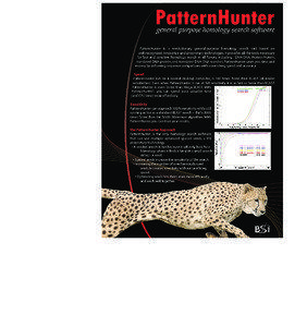 PatternHunter is a revolutionary general-purpose homology search tool based on well-recognized, innovative and proprietary technologies. It provides all the tools necessary for fast and sensitive homology search in all flavors, including: DNA-DNA, Protein-Protein,