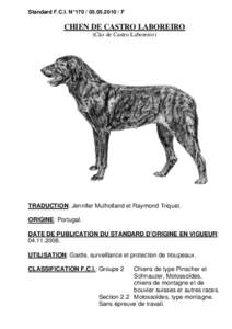 Standard F.C.I. N°[removed] / F  CHIEN DE CASTRO LABOREIRO (Cão de Castro Laboreiro)  TRADUCTION: Jennifer Mulholland et Raymond Triquet.