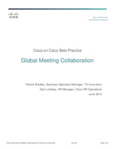 Cisco IT Best Practice Global Meeting Collaboration Cisco on Cisco Best Practice  Global Meeting Collaboration