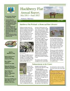 Hackberry Flat Annual Report, Conservation Message of Hackberry Flat:  understanding that sportsmen & women pay