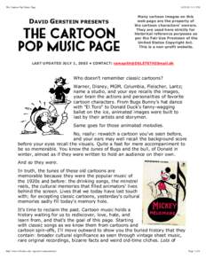 The Cartoon Pop Music Page[removed]:11 PM DAVID GERSTEIN PRESENTS