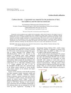 Indian Journal of Chemistry Vol. 51A, Sept-Oct 2012, pp[removed]Carbon dioxide utilisation  Carbon dioxide – A potential raw material for the production of fuel,
