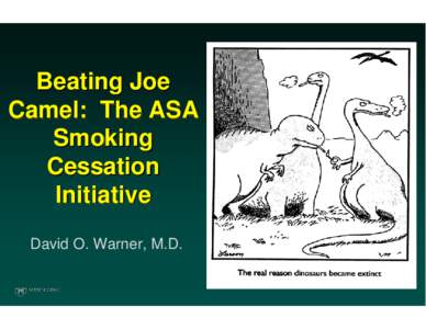 Beating Joe Camel: The ASA Smoking Cessation Initiative David O. Warner, M.D.