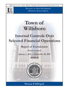 Town of Willsboro - Internal Controls Over Selected Financial Operations