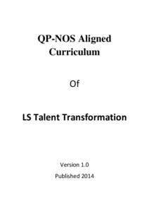 QP-NOS Aligned Curriculum Of LS Talent Transformation  Version 1.0