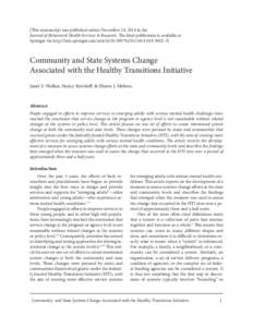 [This manuscript was published online December 24, 2014 in the Journal of Behavioral Health Services & Research. The final publication is available at Springer via http://link.springer.com/article%2Fs11414