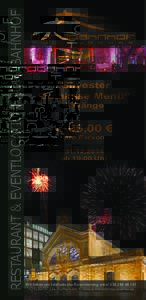 RESTAURANT & EVENTLOCATION NORDBAHNHOF  „Silvester Omakase Menü“ 5 Gänge
