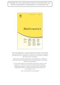 This article appeared in a journal published by Elsevier. The attached copy is furnished to the author for internal non-commercial research and education use, including for instruction at the authors institution and shar