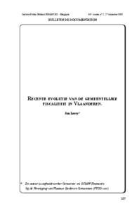 Recente evolutie van de gemeentelijke fiscaliteit in Vlaanderen