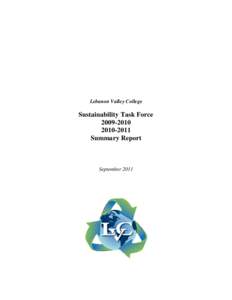 Lebanon Valley College  Sustainability Task Force2011 Summary Report