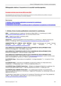 STATEC- bibliographie - actualisation mars[removed]mars 2004