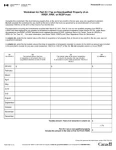 Worksheet for Part XI.1 Tax on Non-Qualified Property of an RRSP, RRIF, or RESP trust