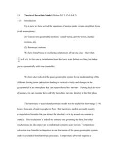 13.  Two-level Baroclinic Model (Holton Ed. 3, Ch[removed]