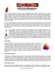 Vision / Digital photography / Perception / Computer graphics / Color space / RGB color model / Color management / Gamut / Camera lens / Color / Image processing / Optics