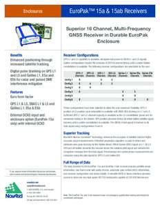 Enclosures  EuroPak™ 15a & 15ab Receivers Superior 16 Channel, Multi-Frequency GNSS Receiver in Durable EuroPak Enclosure