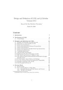 Design and Definition of CeXL and ξ-Calculus Version 0.9.3 ´ Anoq of the Sun, Hardcore Processing