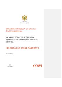 STRATEŠKA PROCJENA UTICAJA NA ŽIVOTNU SREDINU NA NACRT STRATEGIJE RAZVOJA ENERGETIKE U CRNOJ GORI DO[removed]GODINE