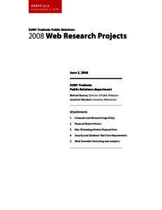 DRAFT v2.0 revised June 3, 2008 SUNY Fredonia Public Relations[removed]Web Research Projects