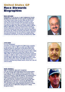 United States GP Race Stewards Biographies