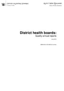 District health boards: Quality annual reports