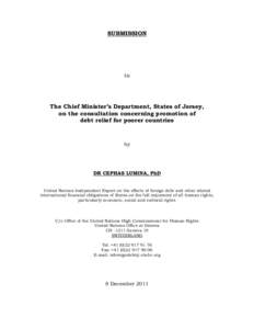 SUBMISSION  to The Chief Minister’s Department, States of Jersey, on the consultation concerning promotion of