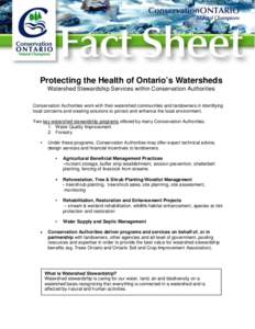 Conservation Authorities Act / Geography of Canada / Canada / Private landowner assistance program / Environment / Conservation Ontario / Conservation authority / Forestry