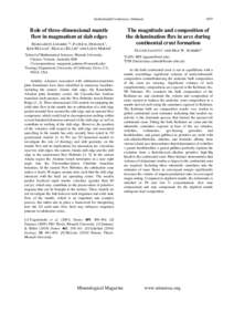 Goldschmidt Conference Abstracts  Role of three-dimensional mantle flow in magmatism at slab edges  The magnitude and composition of