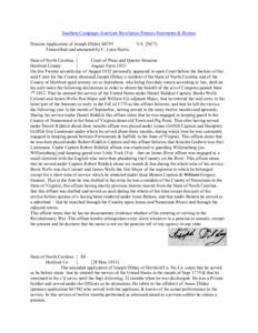 Southern Campaign American Revolution Pension Statements & Rosters Pension Application of Joseph Dilday S6795 Transcribed and annotated by C. Leon Harris. VA [NC?]