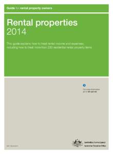 Guide for rental property owners  Rental properties 2014 This guide explains how to treat rental income and expenses, including how to treat more than 230 residential rental property items