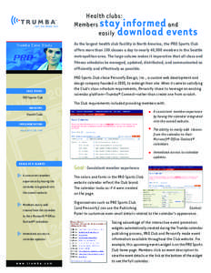 Health clubs: Members easily stay informed and download events