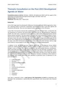 United Nations Development Programme / United Nations Environment Programme / Hygiene / UN-Water / World Health Organization / Millennium Development Goals / United Nations Department of Economic and Social Affairs / World Water Day / Water resources / Water / Health / United Nations