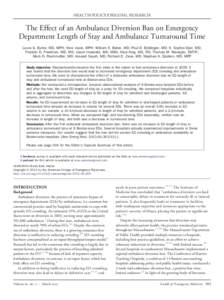 The Effect of an Ambulance Diversion Ban on Emergency Department Length of Stay and Ambulance Turnaround Time