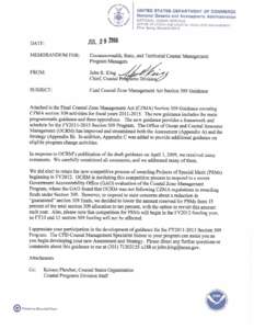 Final Coastal Zone Management Act Section 309 Program Guidance July[removed]National Oceanic and Atmospheric Administration