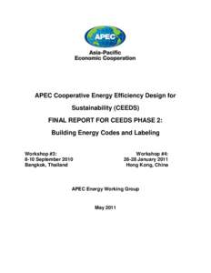 APEC Cooperative Energy Efficiency Design for Sustainability (CEEDS) FINAL REPORT FOR CEEDS PHASE 2: Building Energy Codes and Labeling  Workshop #3: