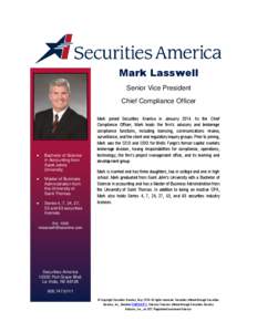 Mark Lasswell Senior Vice President Chief Compliance Officer