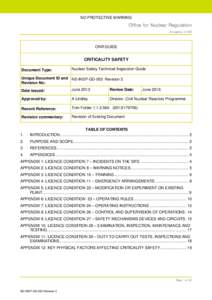 NO PROTECTIVE MARKING  Office for Nuclear Regulation An agency of HSE  ONR GUIDE