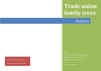Trade union family trees Amicus Includes Amalgamated Electrical and Engineering Union