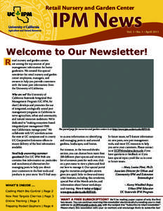 Retail Nursery and Garden Center  IPM News Vol. 1 No. 1 April 2011 l