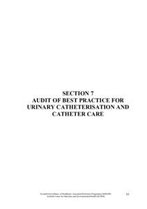 SECTION 7 AUDIT OF BEST PRACTICE FOR URINARY CATHETERISATION AND CATHETER CARE  Scottish Surveillance of Healthcare Associated Infection Programme (SSHAIP)