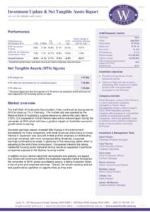 Investment Update & Net Tangible Assets Report AS AT 28 FEBRUARY 2015 Performance Performance at 28 February 2015