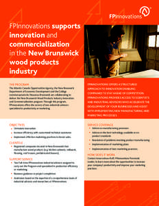 FPInnovations supports innovation and commercialization in the New Brunswick wood products industry