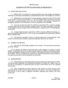 METHOD 4010A SCREENING FOR PENTACHLOROPHENOL BY IMMUNOASSAY 1.0 SCOPE AND APPLICATION